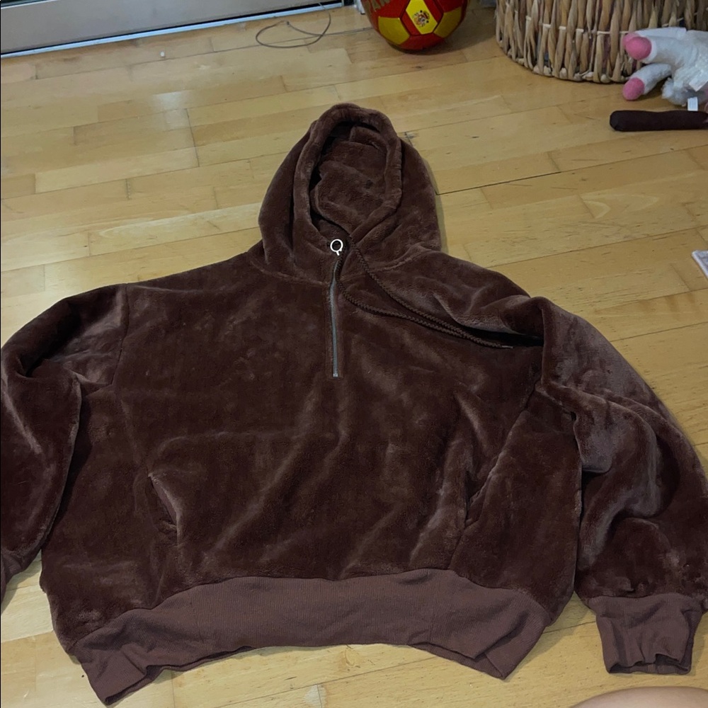 Express one eleven plush quarter zip hoodie